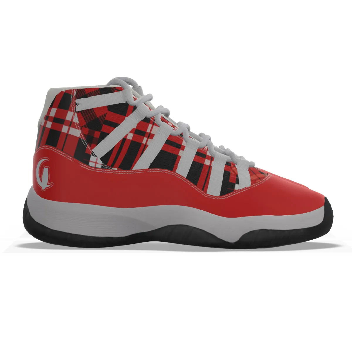 FLEXIN PLAID RED Men's High Top Basketball Shoes