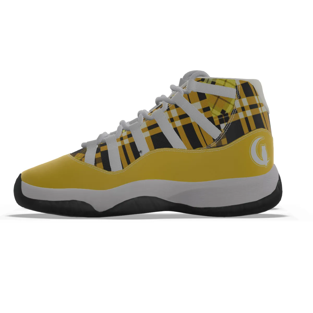 FLEXIN PLAID YLW Men's High Top Basketball Shoes