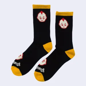 Giant Robot - Kewpie Socks (Black w/ Yellow and Red)