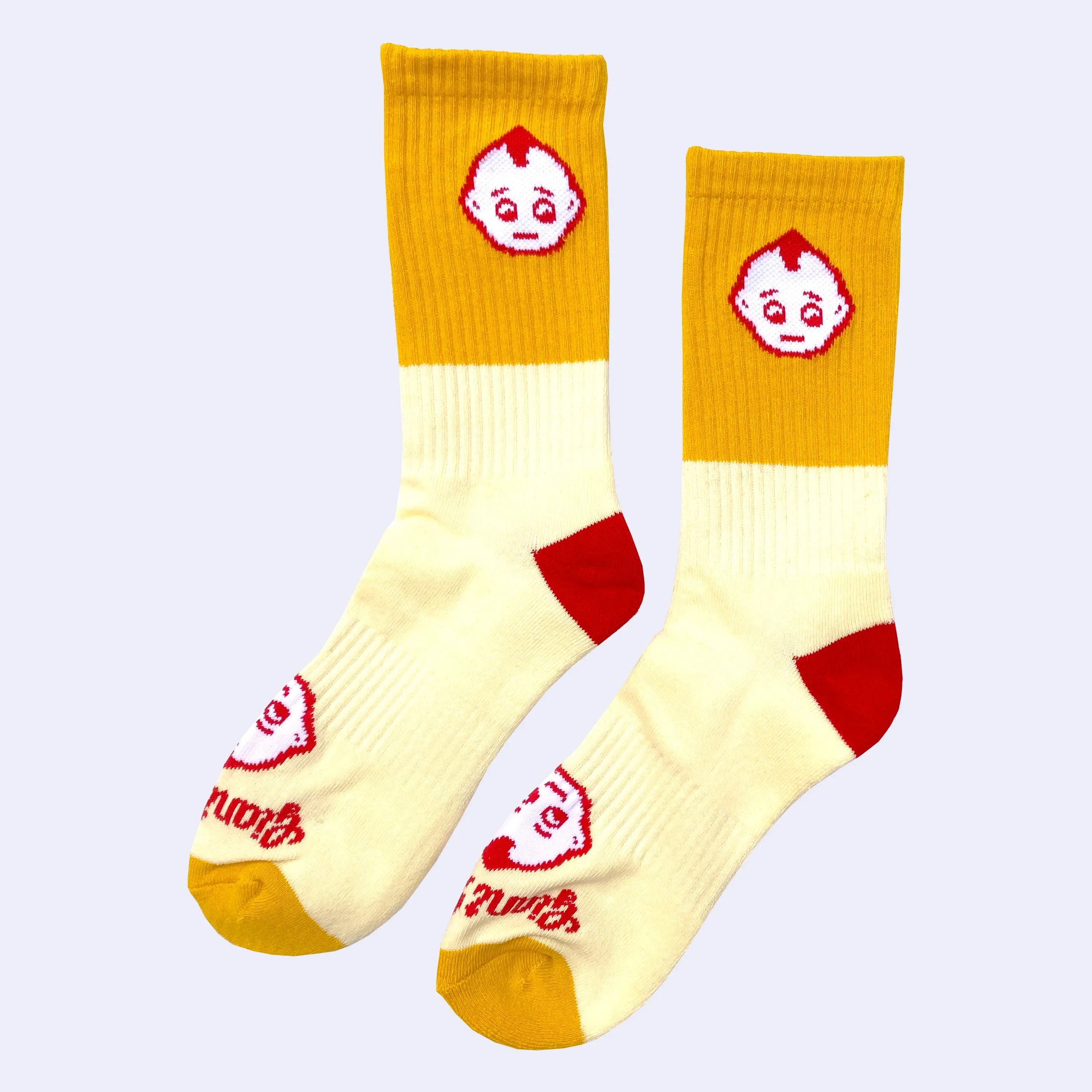 Giant Robot - Kewpie Socks (Cream w/ Yellow and Red)