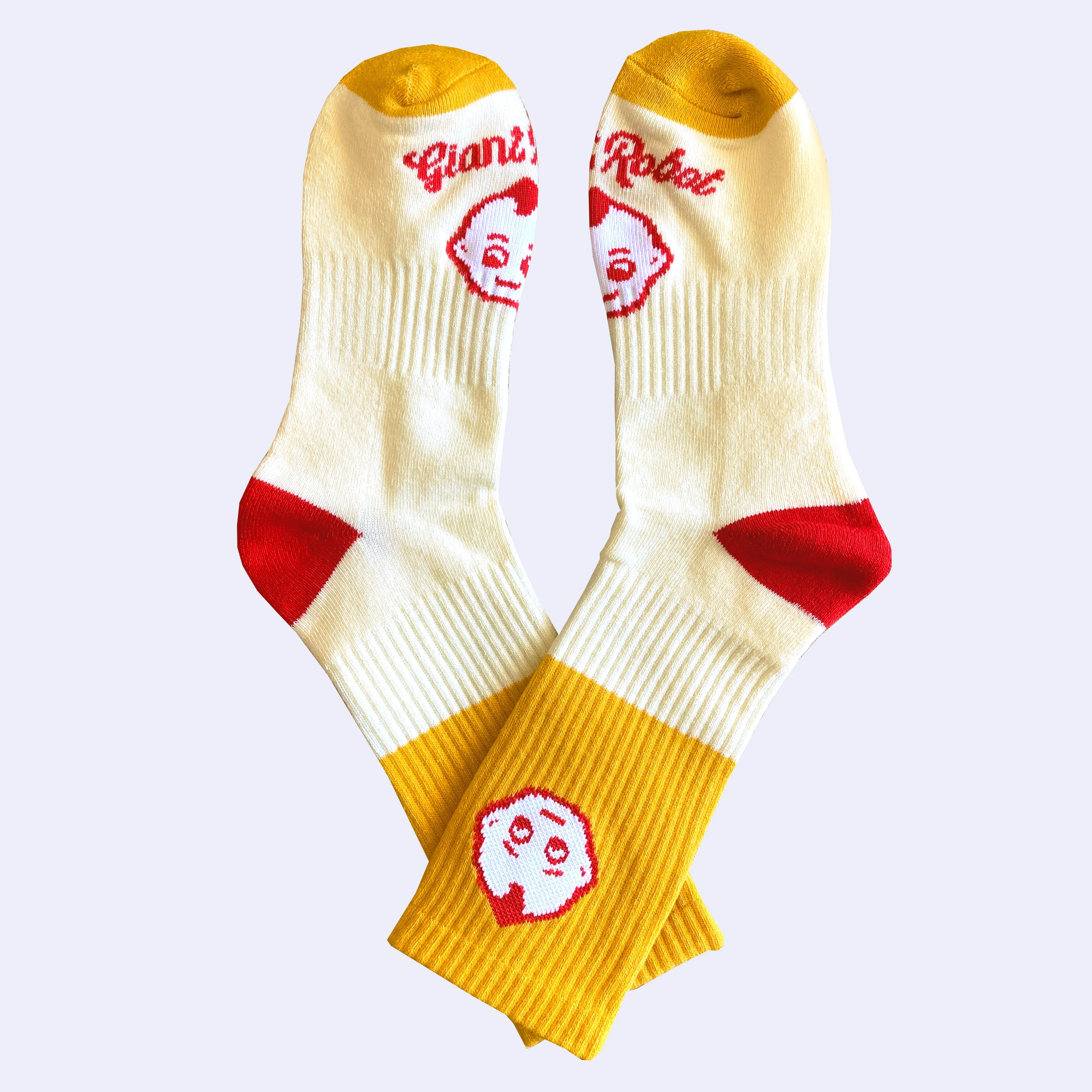 Giant Robot - Kewpie Socks (Cream w/ Yellow and Red)