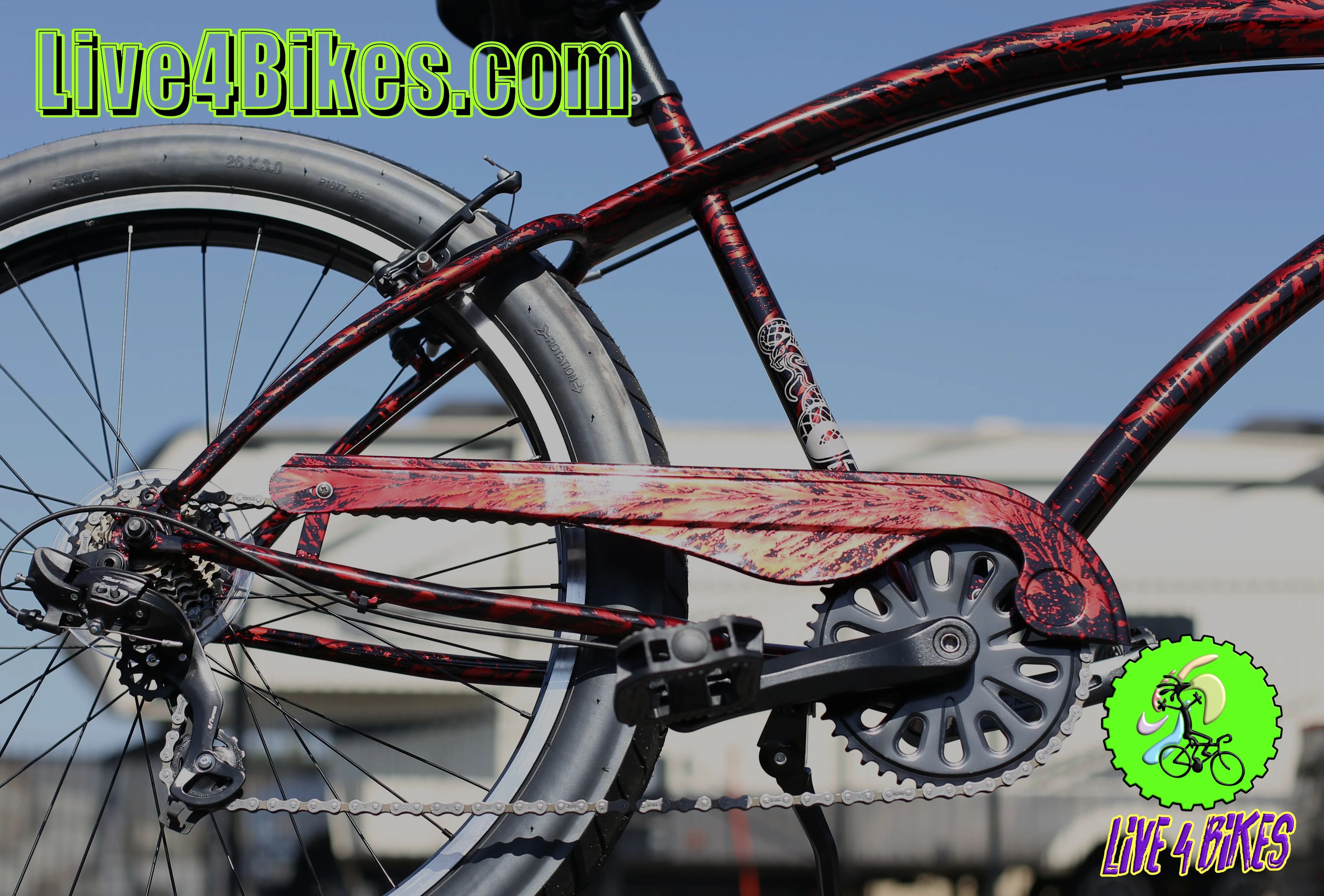 Golden Cycles Cobra  7 speed  Red Rampage Beach Cruiser 26x3.00 - Live 4 Bikes