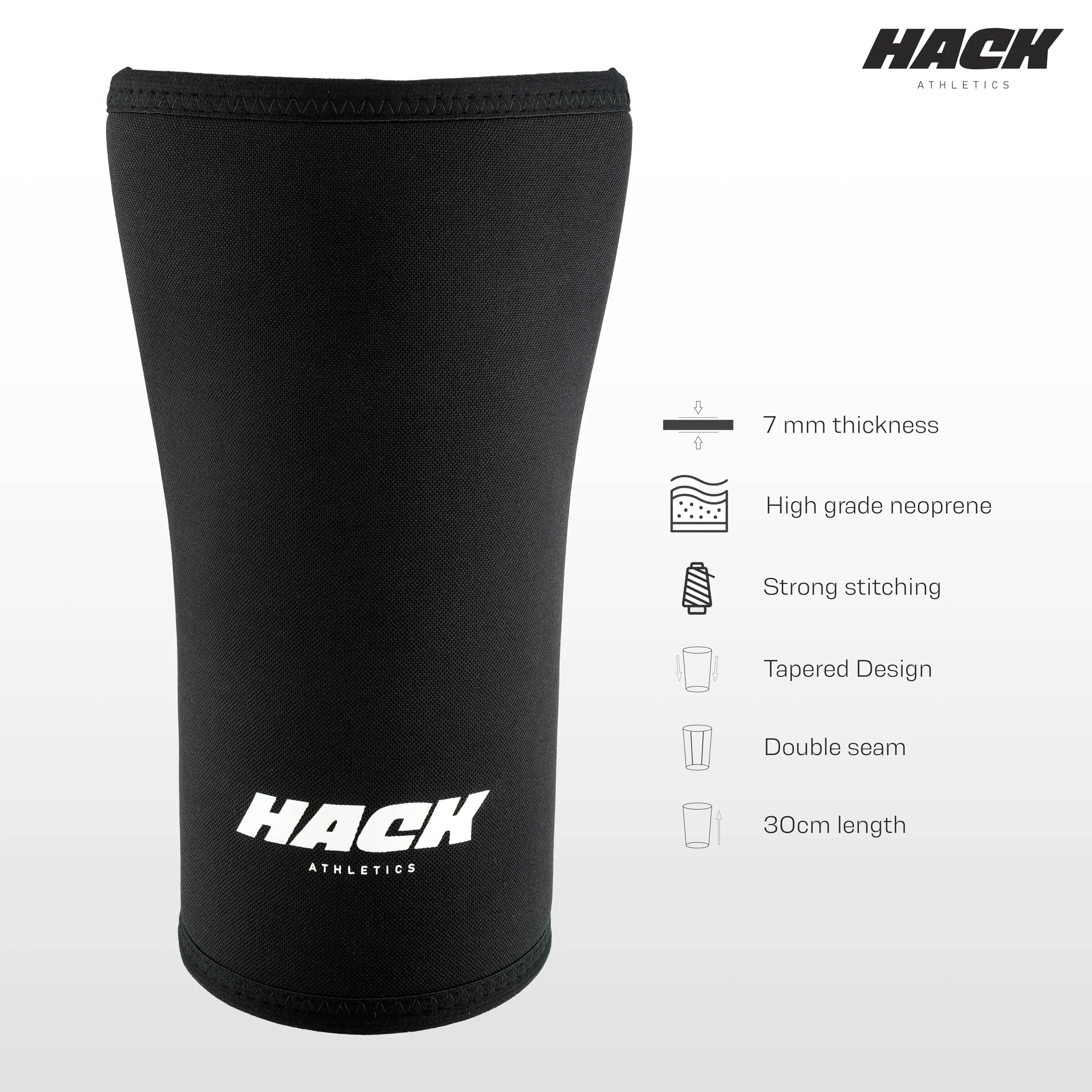 Hack Athletics Performance 7mm Knee Sleeves Compression Sleeves for Men & Women Knee Support & Pain relief, Multipurpose Gym Workouts Deadlifts Squats Powerlifting Knee Pad Knee Guard (Large)