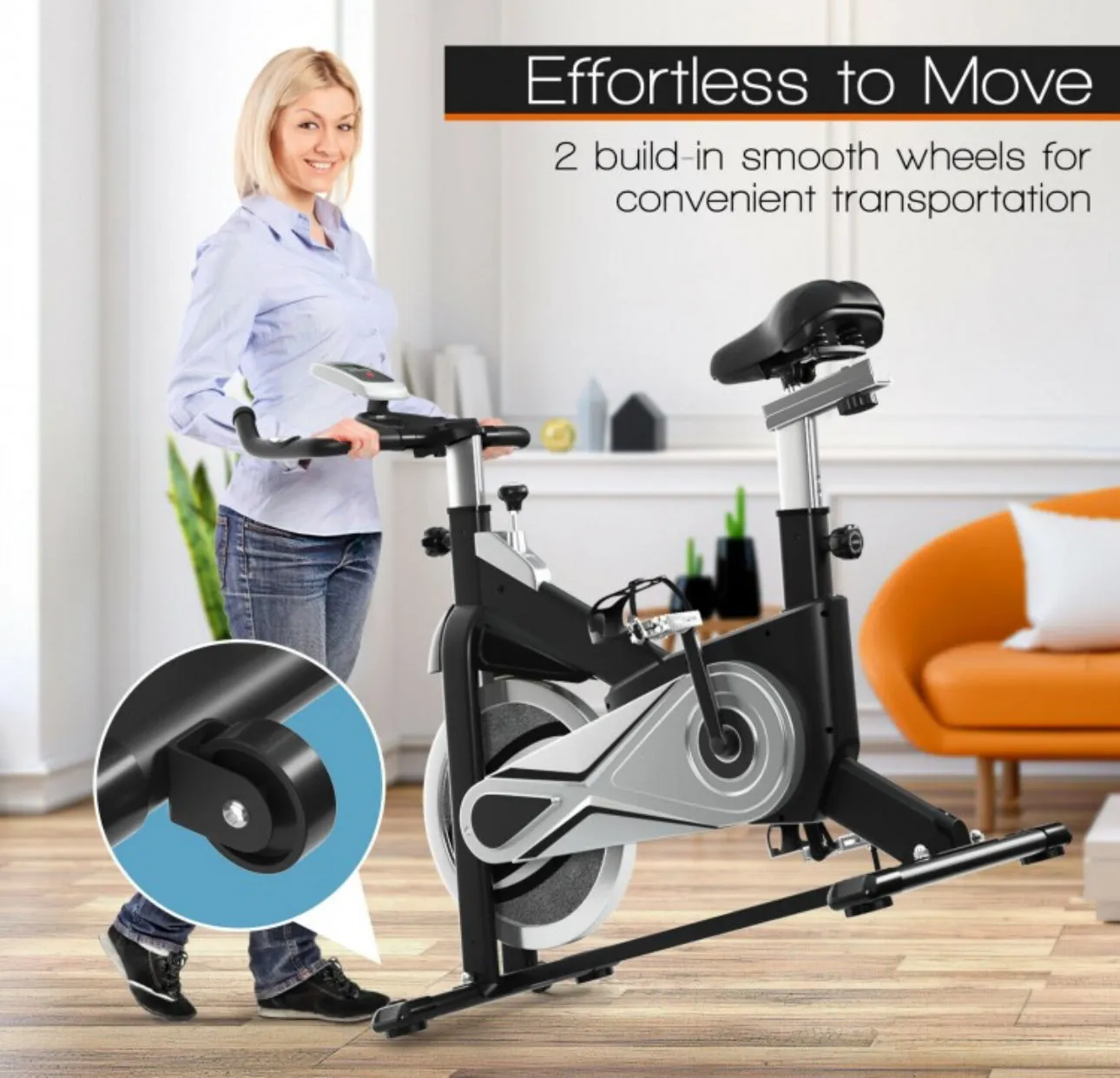 Heavy Duty Quiet Stationary Exercise Bike Cycling Bike With 40lbs Flywheel | Exercise Machine | Professional Seat | Display Monitor | Adjustable Resistance