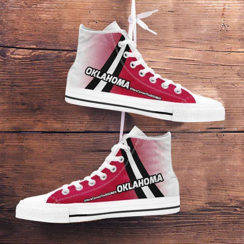 #HereComesTheBoomer Oklahoma Canvas High Top Shoes