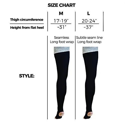 High Thigh Leg Warmers for Women High Socks Yoga Pole Dance Non Slip Black