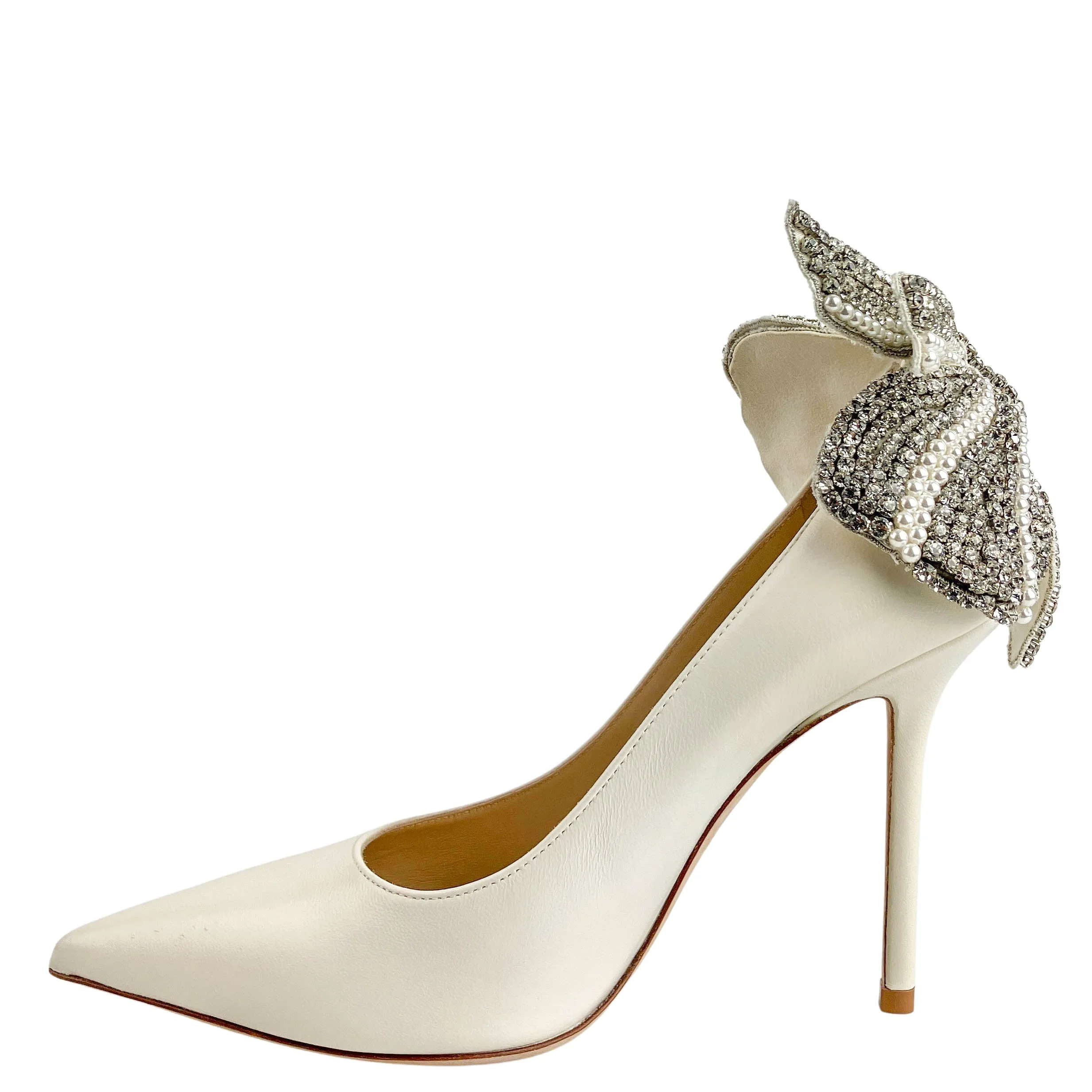 Jimmy Choo Sacaria 100 Embellished Pumps in White