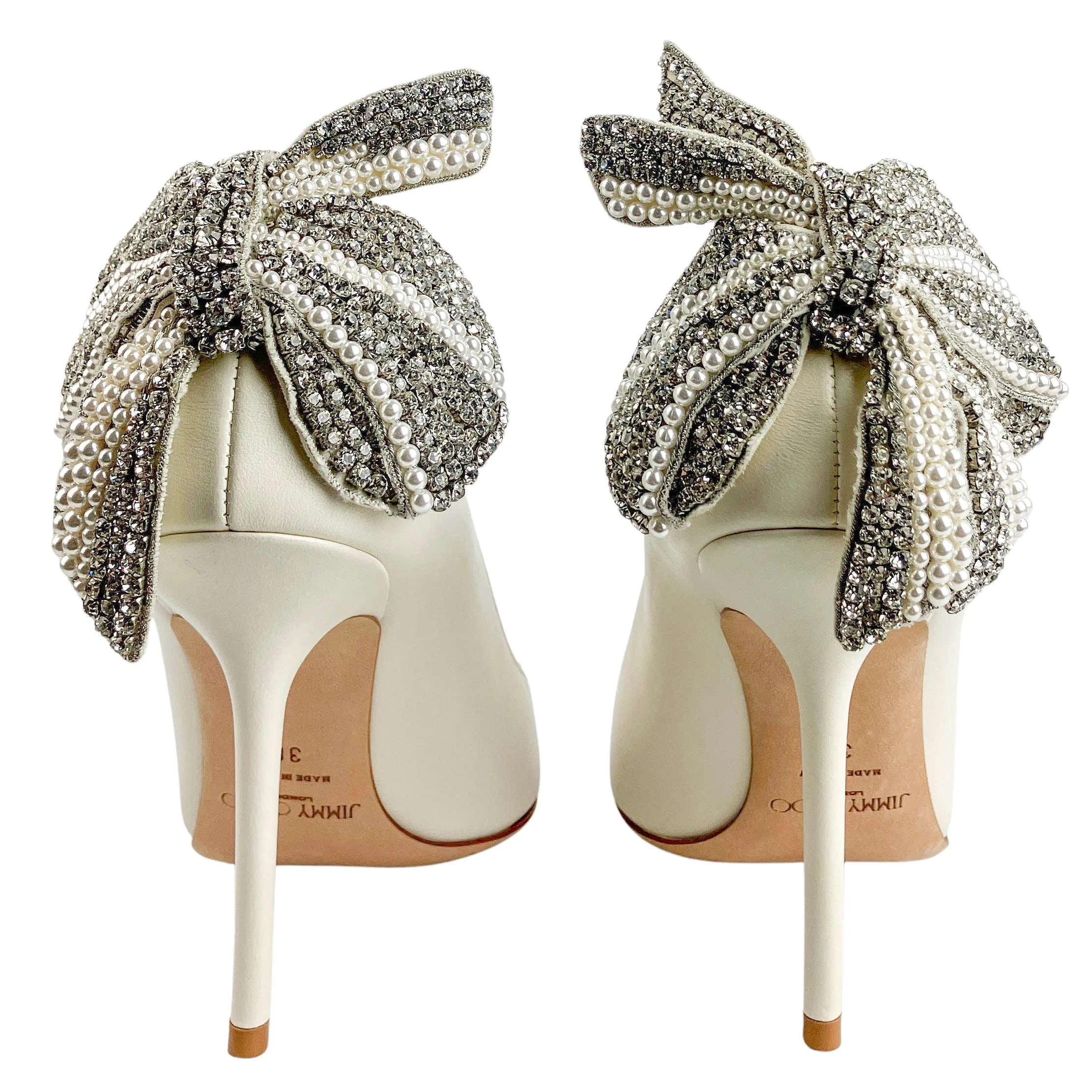 Jimmy Choo Sacaria 100 Embellished Pumps in White