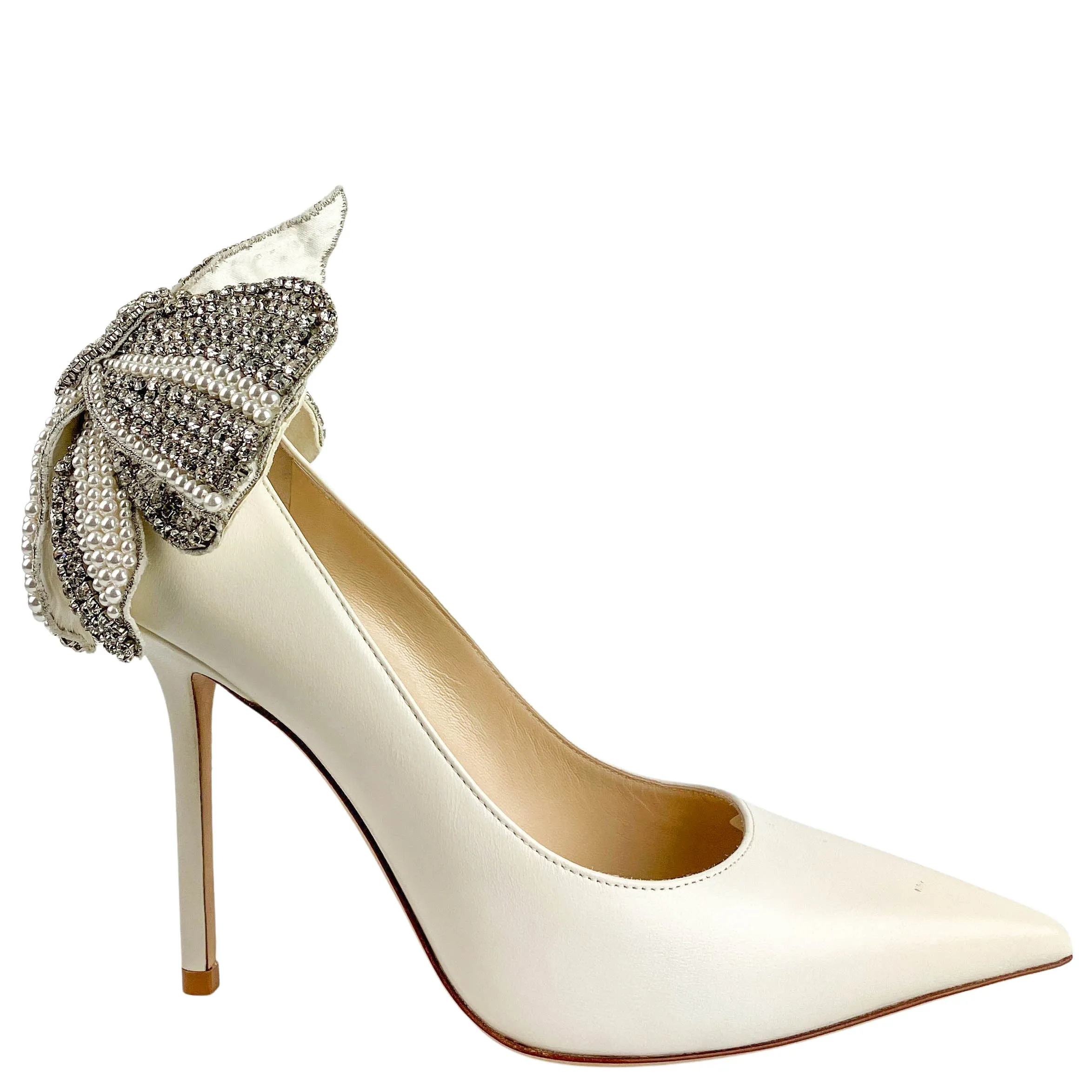 Jimmy Choo Sacaria 100 Embellished Pumps in White