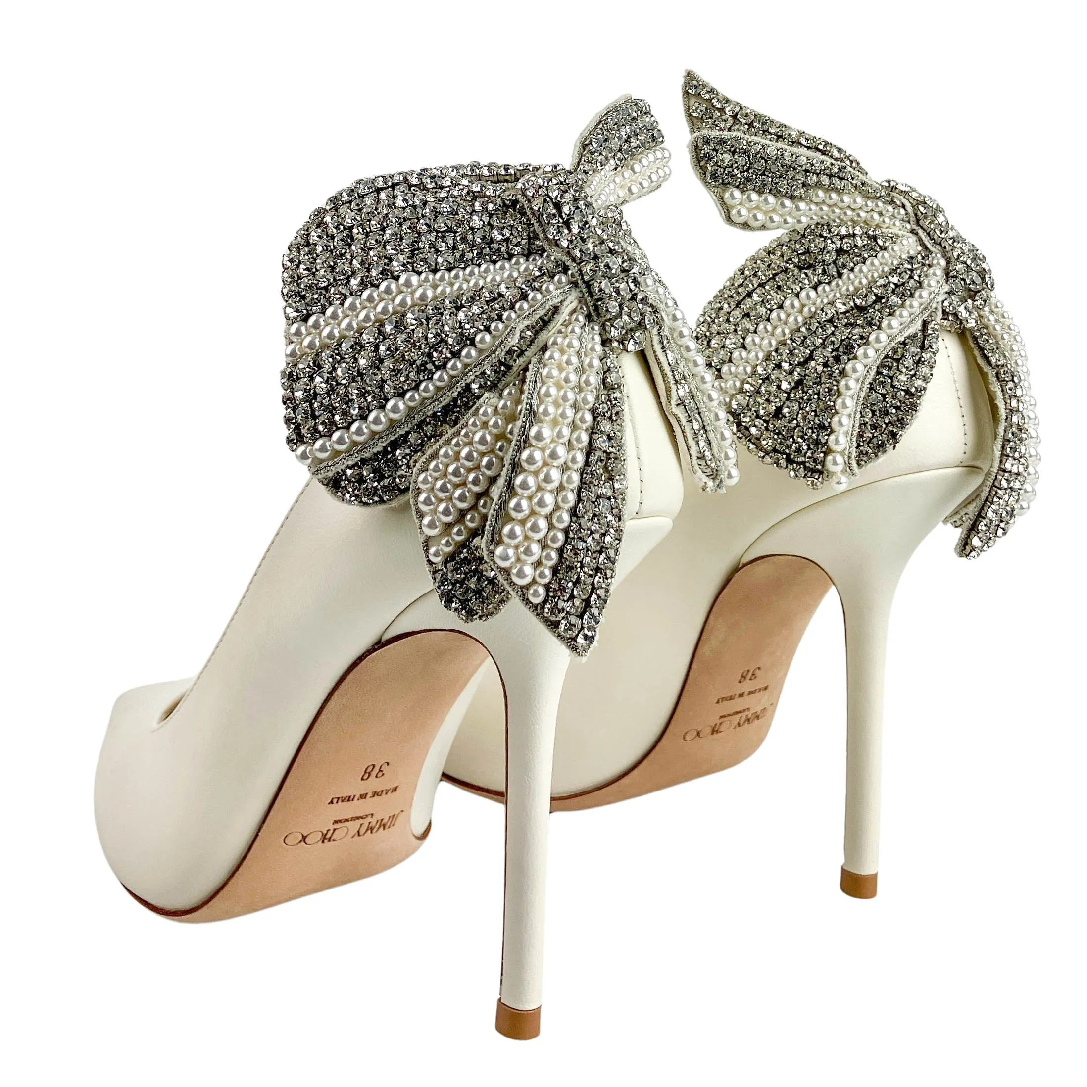 Jimmy Choo Sacaria 100 Embellished Pumps in White