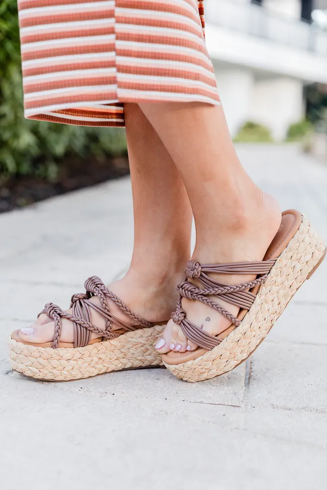 Katherine Brown Leather Braided Platform Sandals FINAL SALE