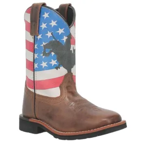 Kid's Dan Post Brown Bronc Print Boot