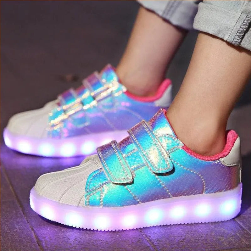 Led Usb Charging Glowing Sneakers For Children