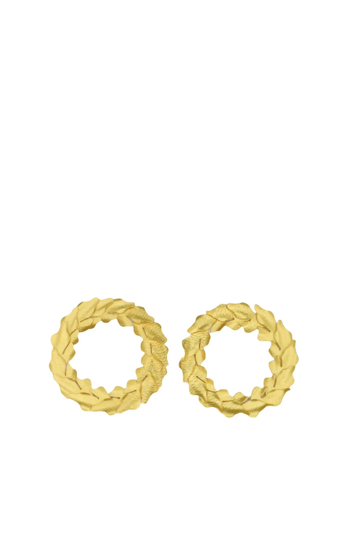 Matte Gold Crown Hoop Earrings