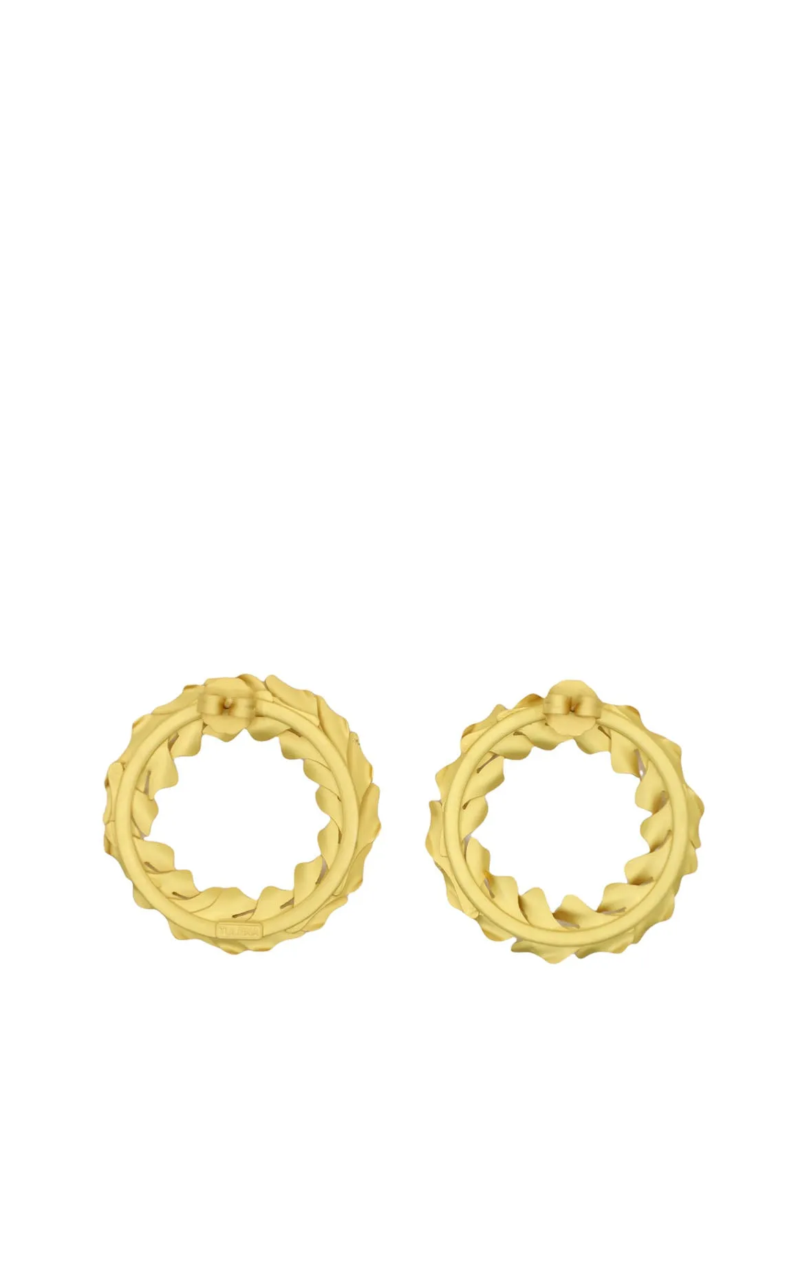 Matte Gold Crown Hoop Earrings