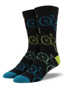 Men's Bamboo Fixie Crew Sock -Black