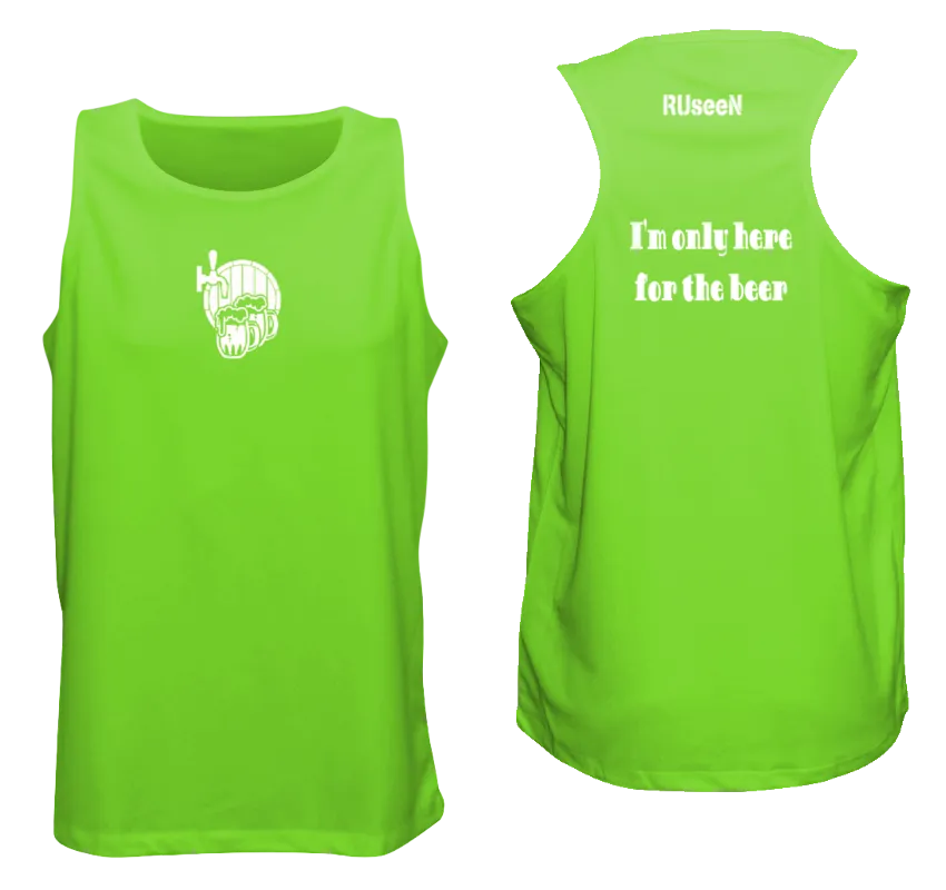 Men's Reflective Tank Top- I'm Only Here For The Beer