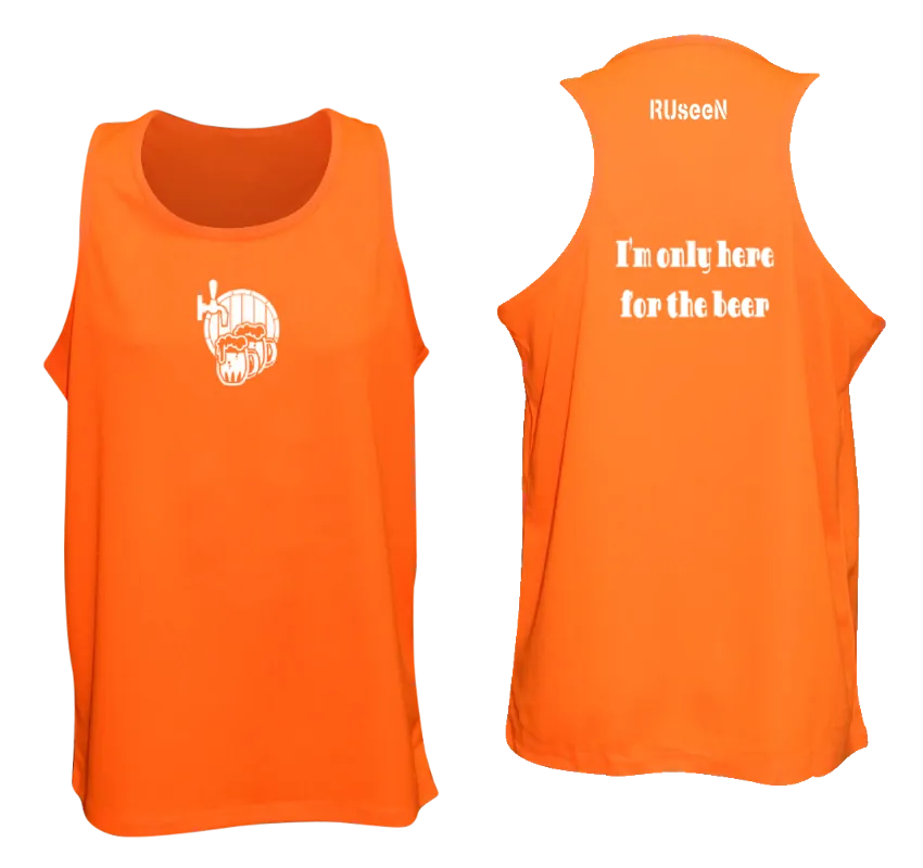 Men's Reflective Tank Top- I'm Only Here For The Beer