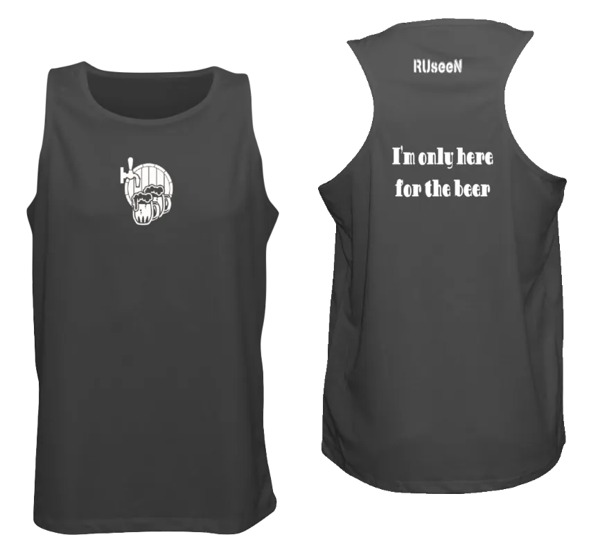 Men's Reflective Tank Top- I'm Only Here For The Beer