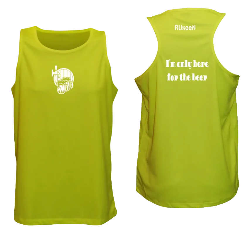 Men's Reflective Tank Top- I'm Only Here For The Beer