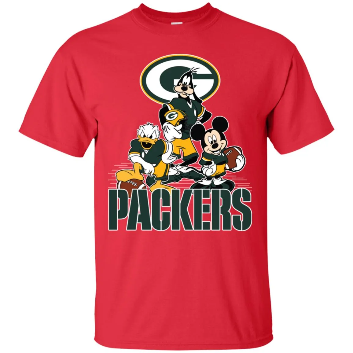 Mickey Mouse Green Bay Packer American Football Nfl Sports Shirt