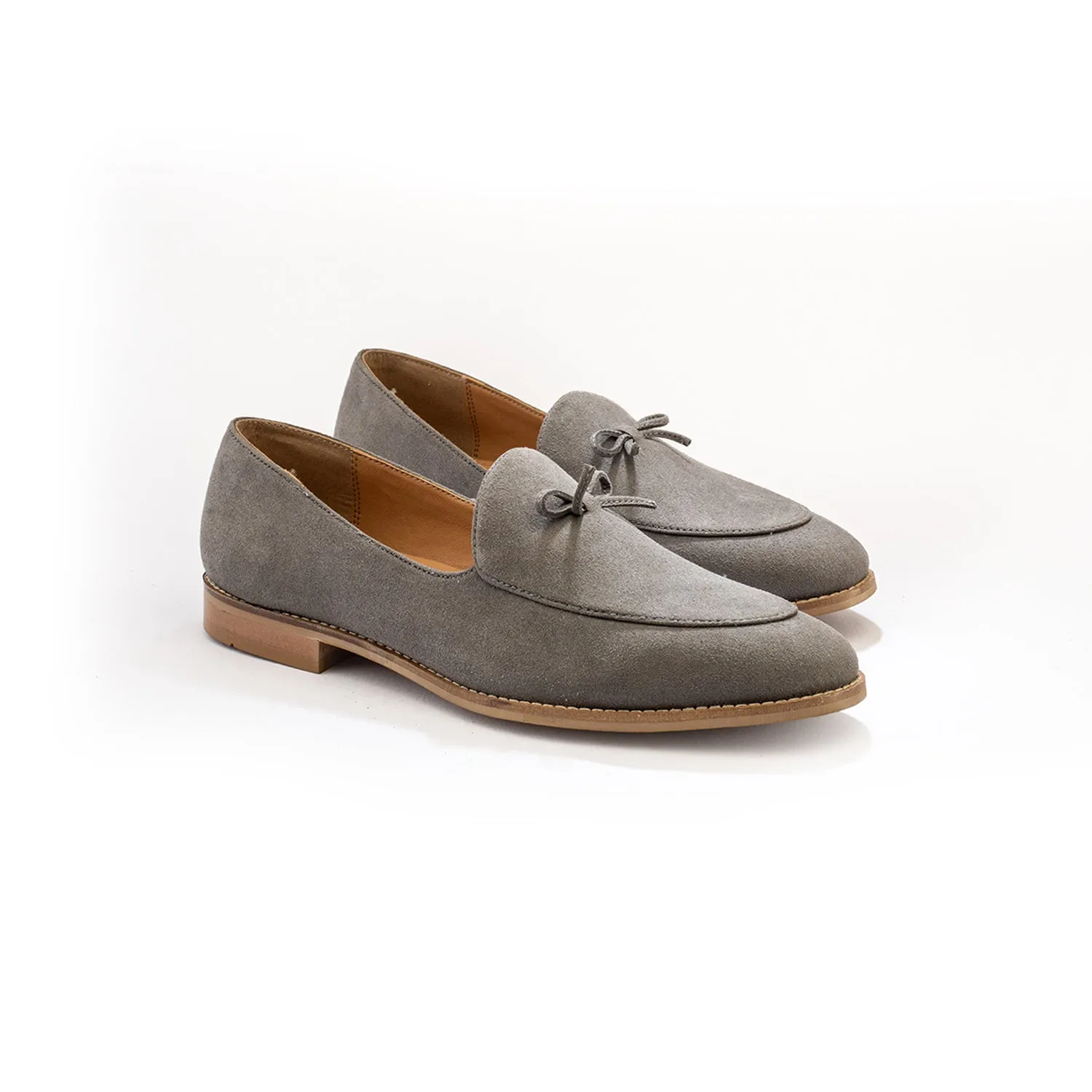 Monkstory Wyld Faux-Suede Slip-Ons – Pastel Grey