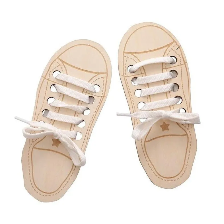 Montessori Wooden Shoelace Toy