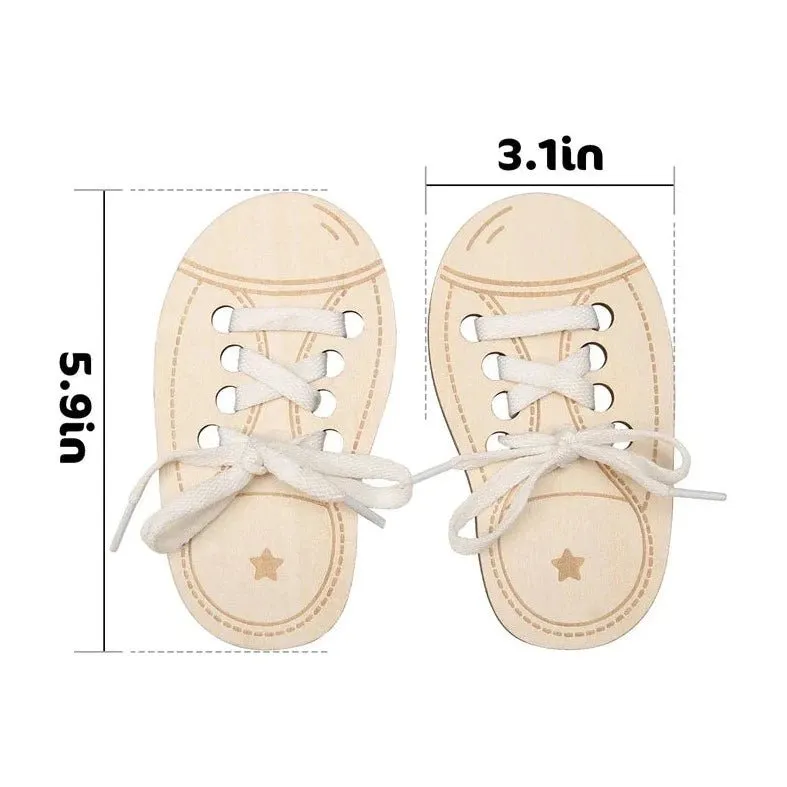 Montessori Wooden Shoelace Toy