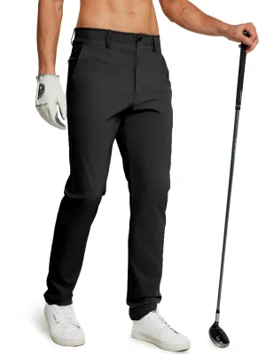 MOTEEPI Mens Golf Pants Work Dress Pants 30"/32" Stretch Quick Dry Antislip Band Casual Slacks with Pockets