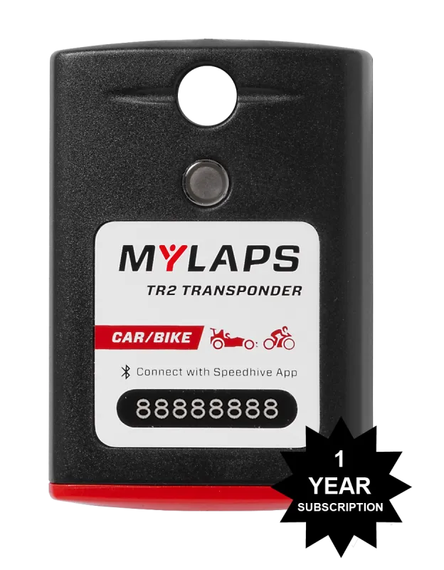 MYLAPS TR2 Rechargeable Transponder - Car/Bike - 1 Year Subscription