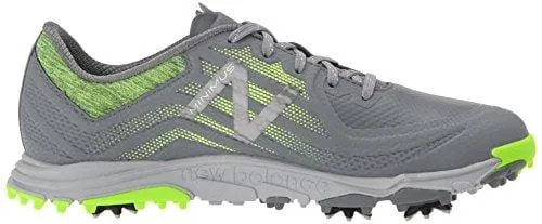 New Balance Men's Minimus Tour Waterproof Spiked Comfort Golf Shoe, Dark Grey/Green, 14 2E 2E US