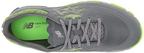 New Balance Men's Minimus Tour Waterproof Spiked Comfort Golf Shoe, Dark Grey/Green, 14 2E 2E US