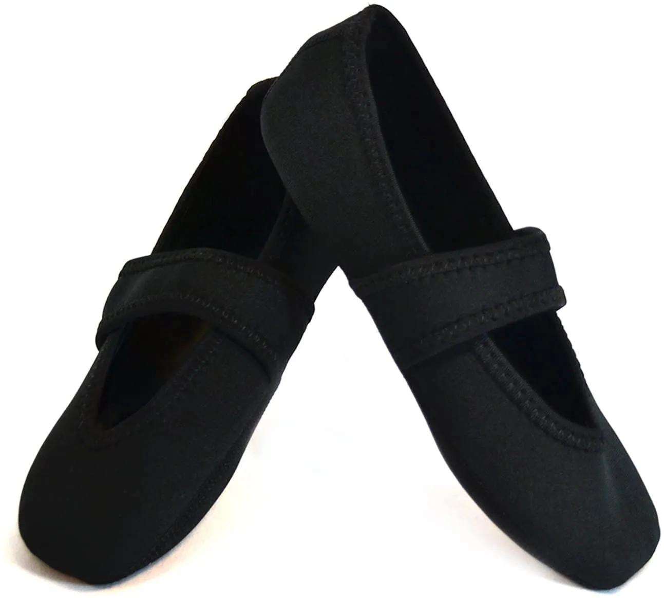 New Nufoot Betsy Lou Fuzzies Women's Shoes,Foldable & Flexible Flats,Slipper Socks,Travel Slippers & Exercise Shoes,Black, Large! Fits shoe size 7-10