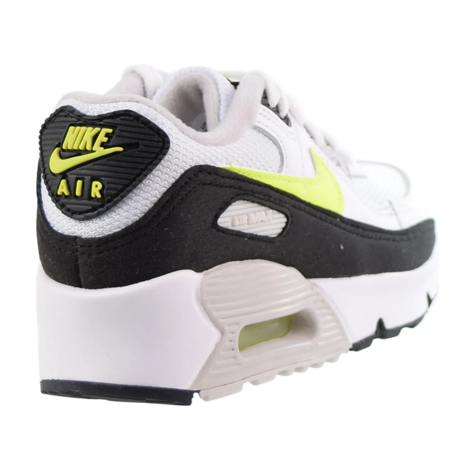 Nike Air Max 90 (PS) Little Kids' Shoes White-Black-Neutral Grey-Hot Lime