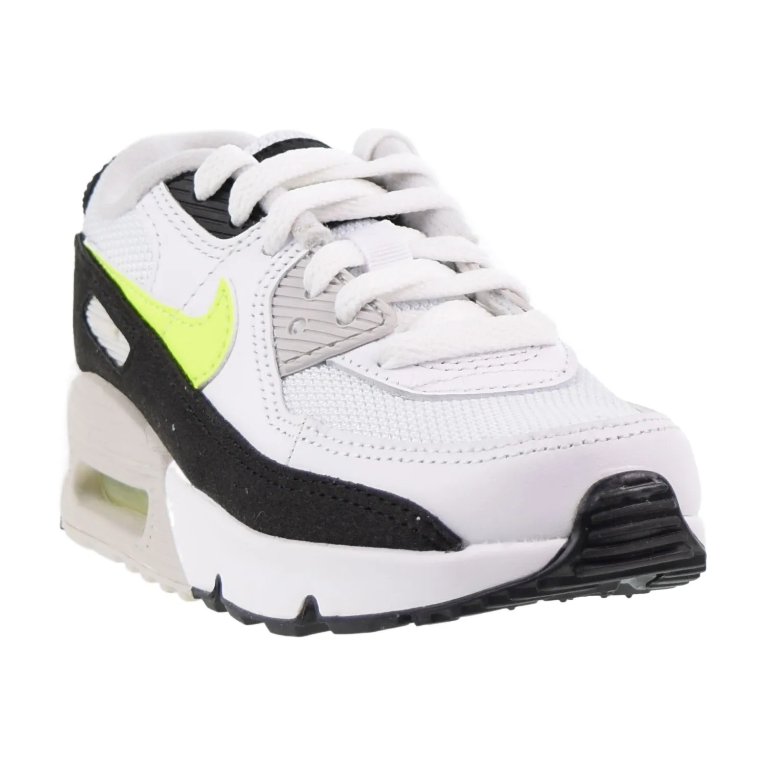 Nike Air Max 90 (PS) Little Kids' Shoes White-Black-Neutral Grey-Hot Lime