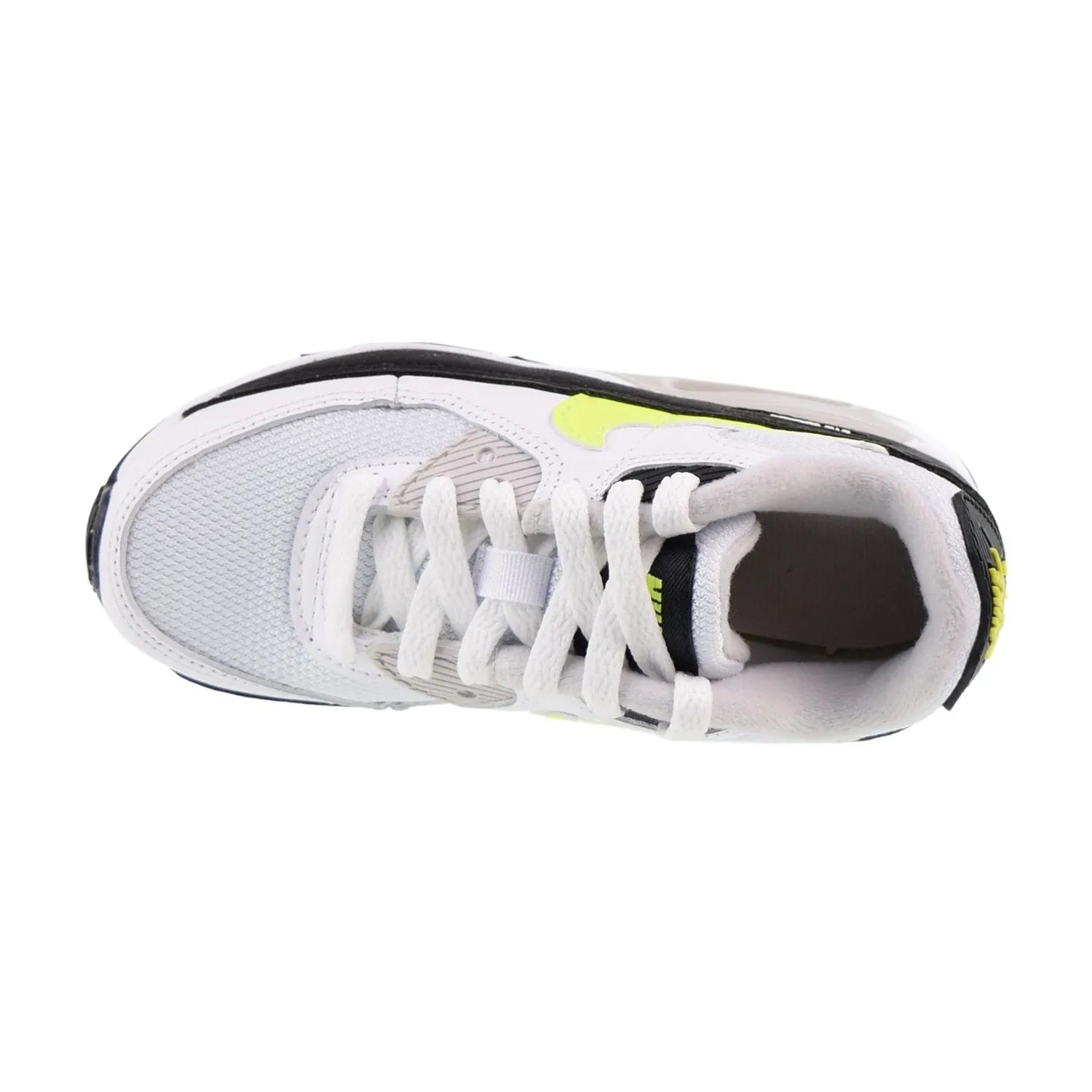 Nike Air Max 90 (PS) Little Kids' Shoes White-Black-Neutral Grey-Hot Lime