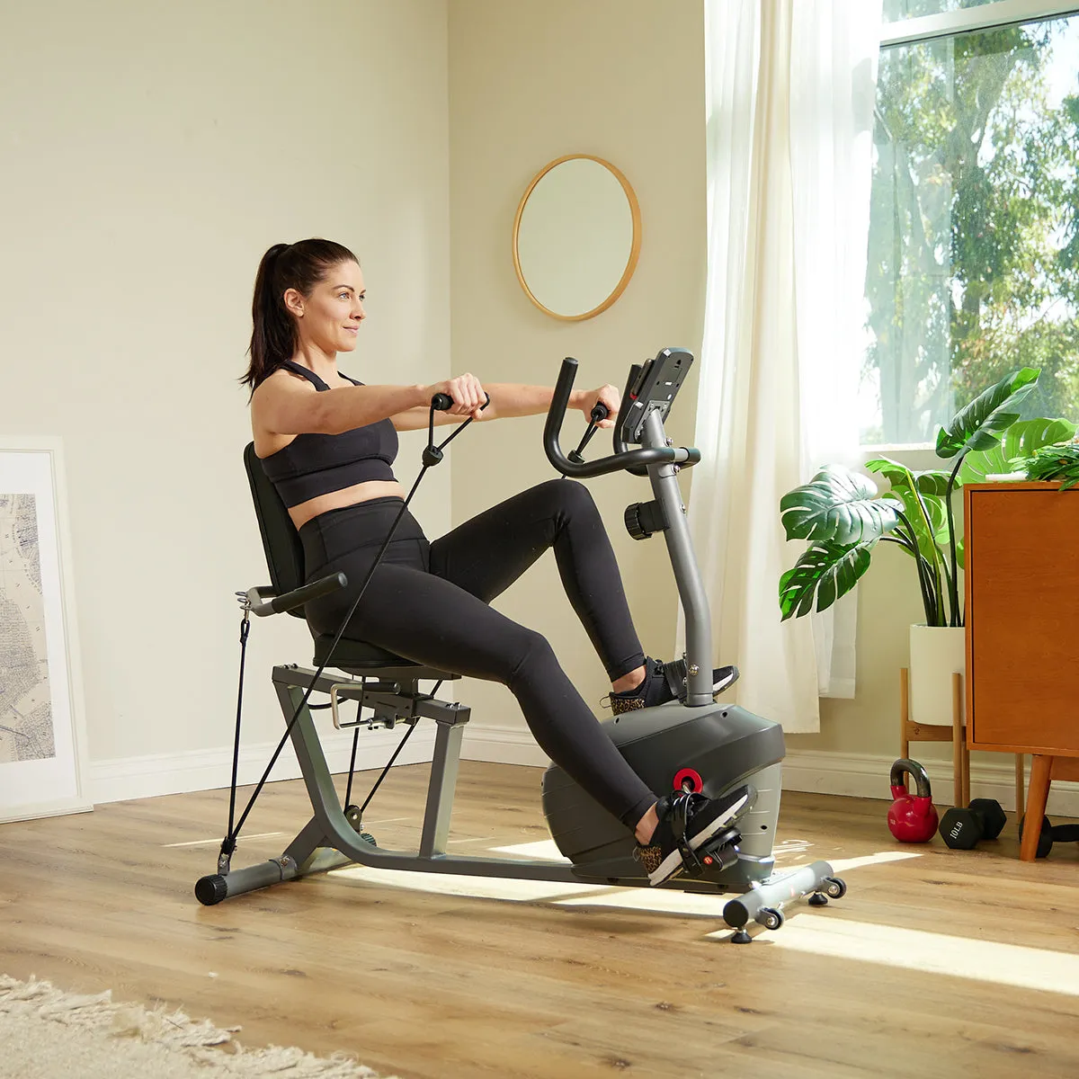 Performance Smart Recumbent Exercise Bike with Resistance Bands