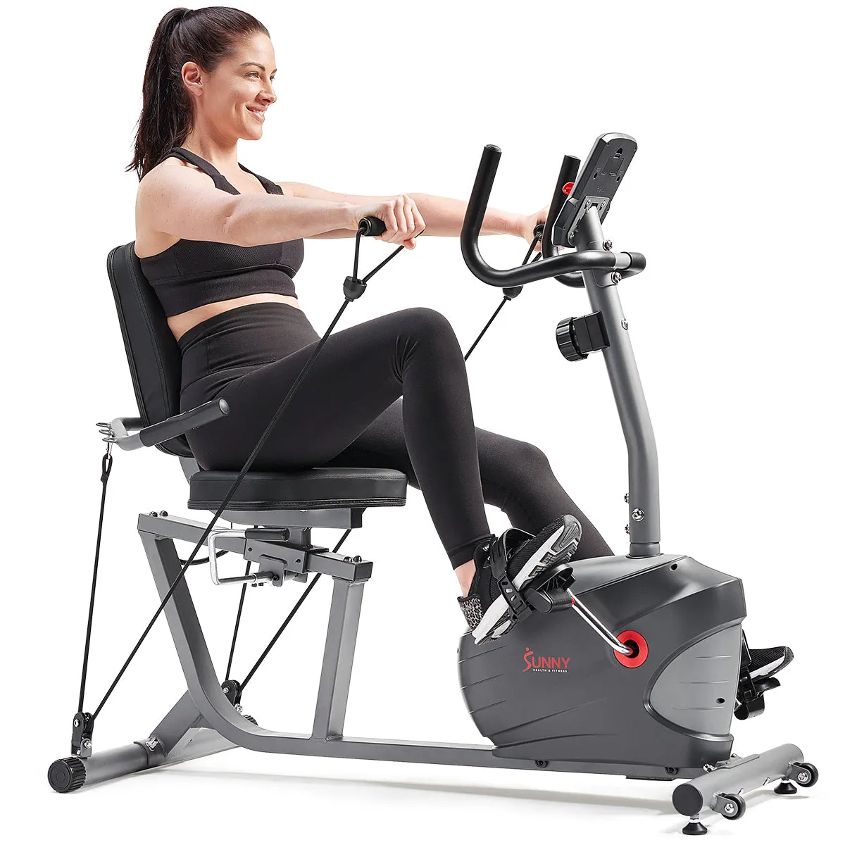 Performance Smart Recumbent Exercise Bike with Resistance Bands