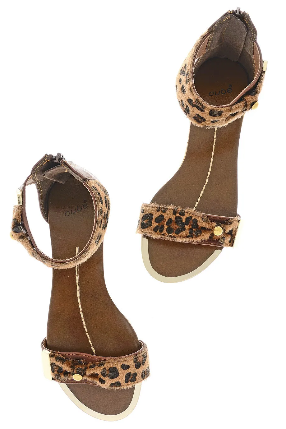 PONY LEOPARD Brown Animal Print Sandals