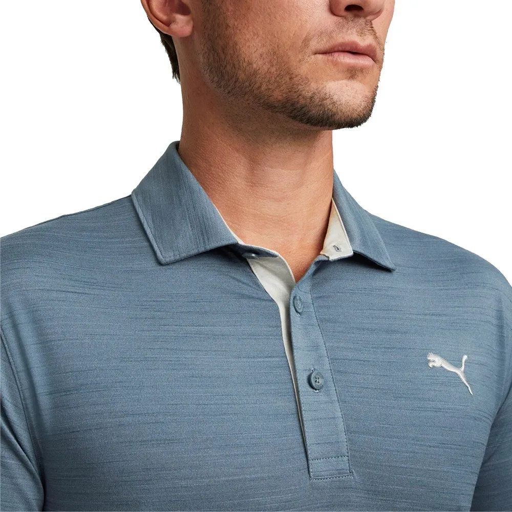 Puma Cloudspun Haystack Golf Polo Shirt - Evening Sky Heather/Quiet Shade