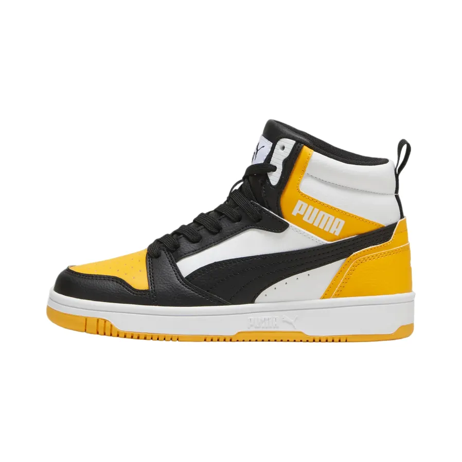 Puma scarpa sneakers alta da ragazzi Rebound V6 393831-19 giallo-bianco-nero