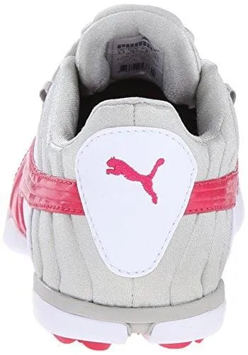 PUMA Women's sunnylite v2 Golf Shoe, White/Rose Red/Gray, 8 M US