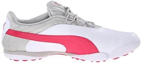 PUMA Women's sunnylite v2 Golf Shoe, White/Rose Red/Gray, 8 M US