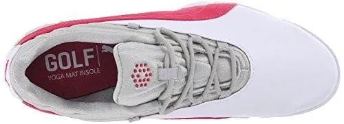 PUMA Women's sunnylite v2 Golf Shoe, White/Rose Red/Gray, 8 M US