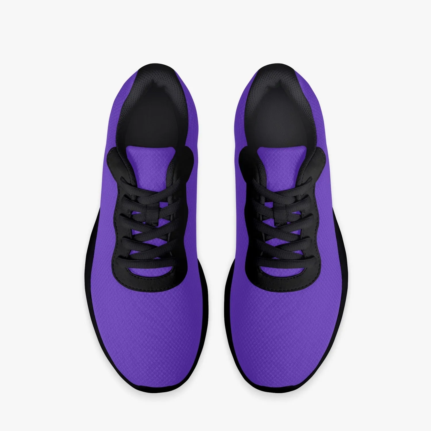 Purple Color Unisex Kicks, Soft Solid Purple Color Best Lifestyle Unisex Casual Designer Mesh Running Shoes With Black Soles