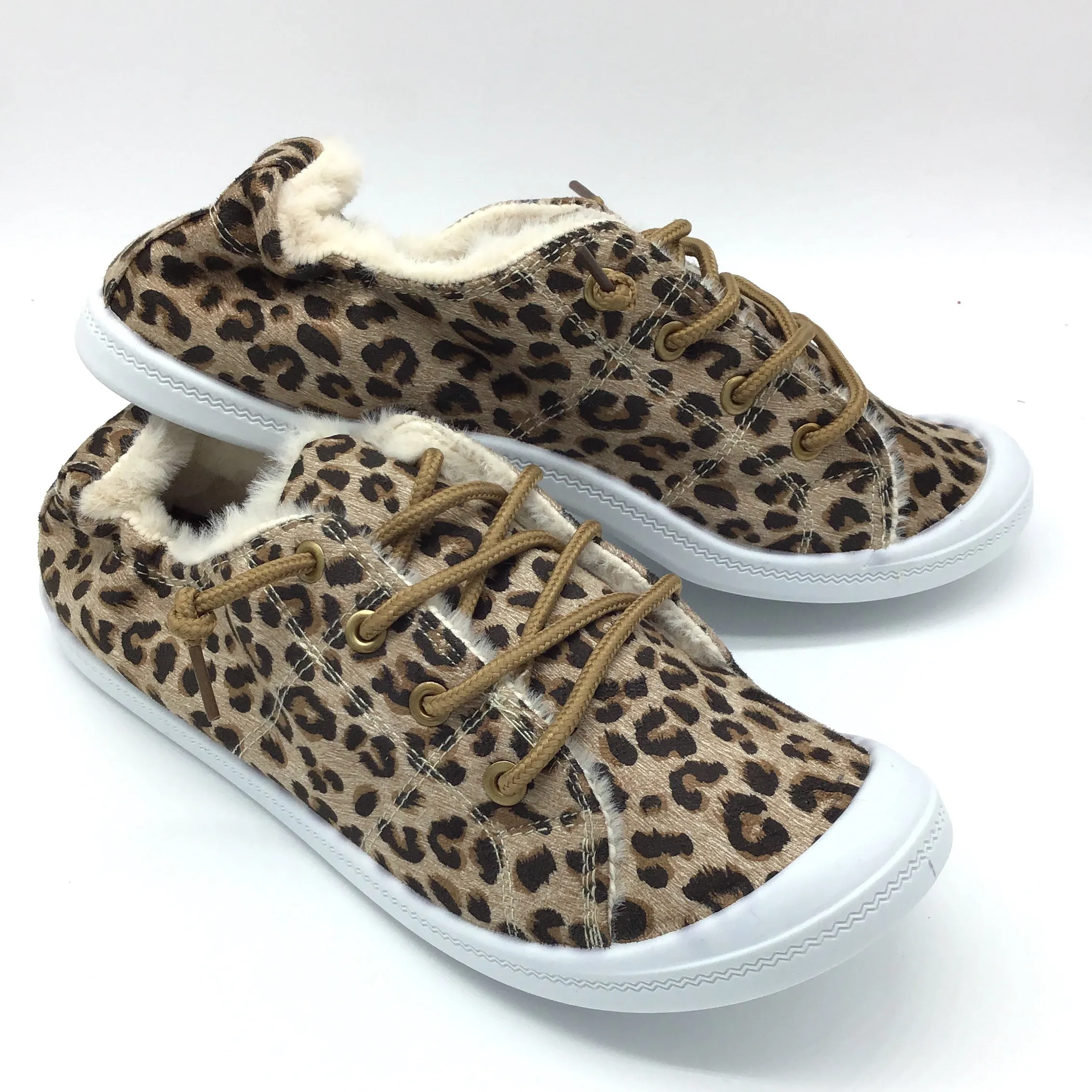 "Ronnie Ann" By Gypsy Jazz Slip on Faux Suede & Fur Sneaker (Leopard)