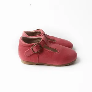 Riley T-Straps -  Oil Waxed - Rothko Red Scalloped