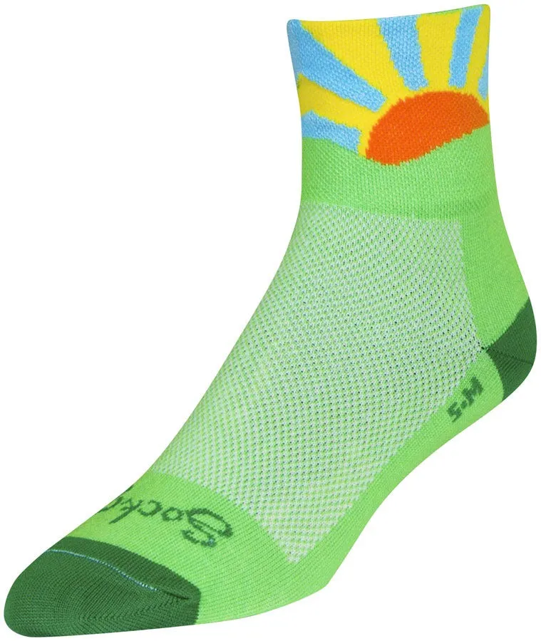 SockGuy Classic Shine Green 3" Cuff Cycling Sock