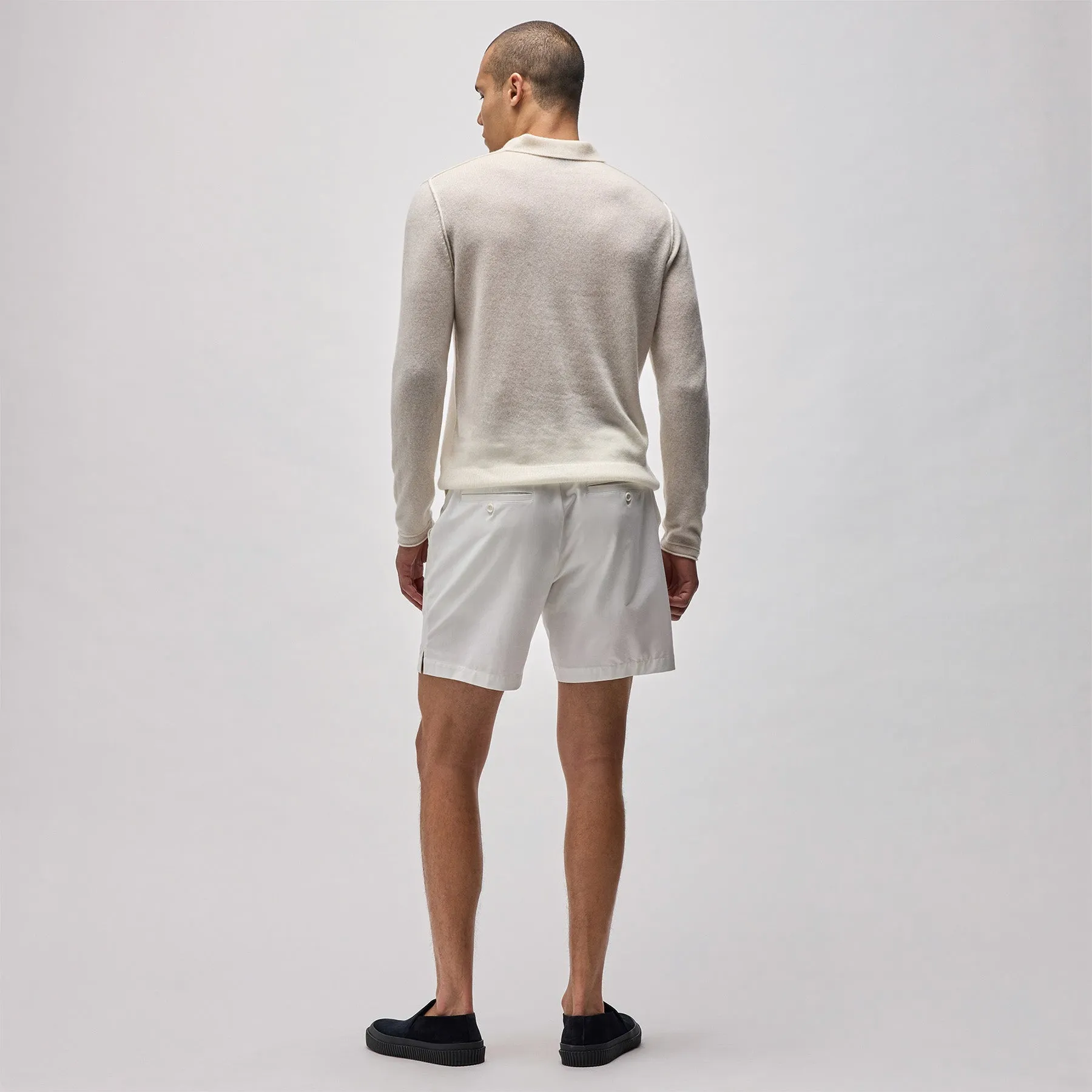 Soft Featherweight Cashmere Polo - Oyster