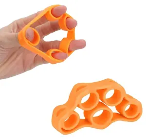 Strauss Finger Stretcher | Hand Strengthener for Carpal Tunnel Relief and Grip Strength | Silicone Finger Gripper and Finger Stretcher | Ideal for All Skill Level, (Orange)